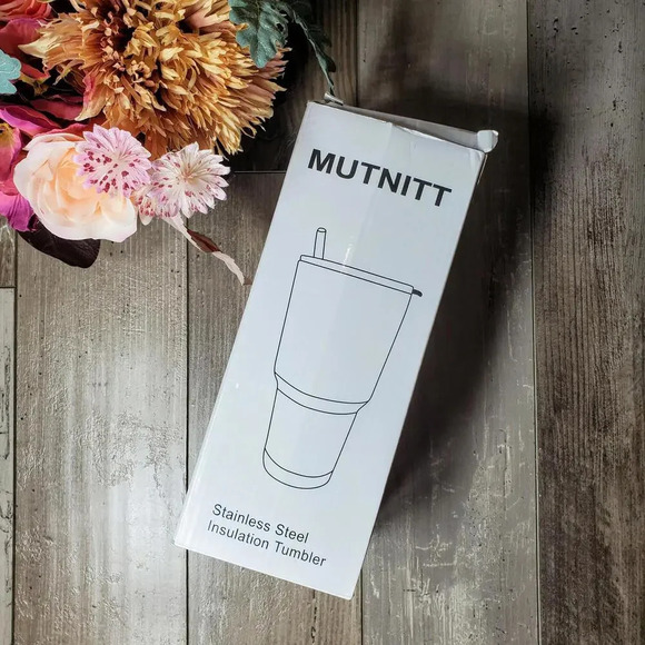 NWT MUTNITT 30oz Double Wall Stainless Steel Tumbler, Straws, Lids & Cleaner Set - Picture 9 of 16